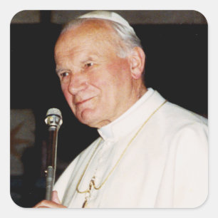 Papst Johannes Paul II. Quadratischer Aufkleber