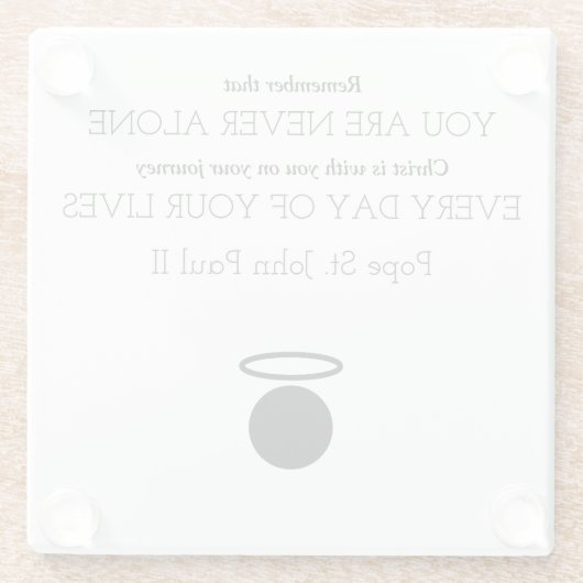 Papst Johannes Paul II Zitat Glass Untersetzer (Rückseite)