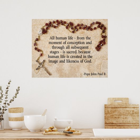 Papst Johannes Paul Pro-Life Poster (Küche)