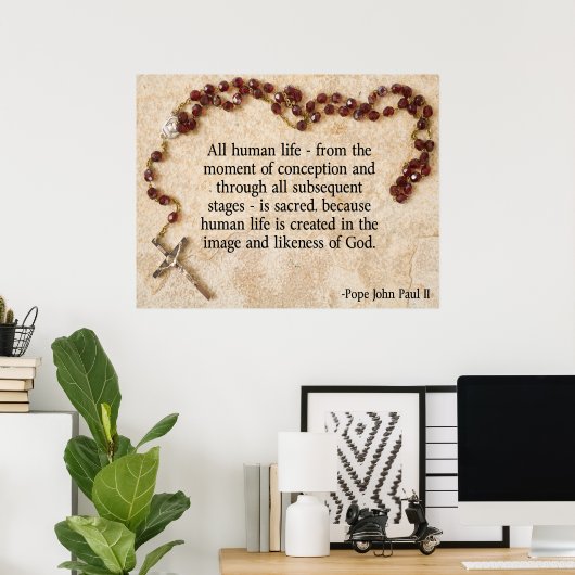 Papst Johannes Paul Pro-Life Poster (Heimbüro)
