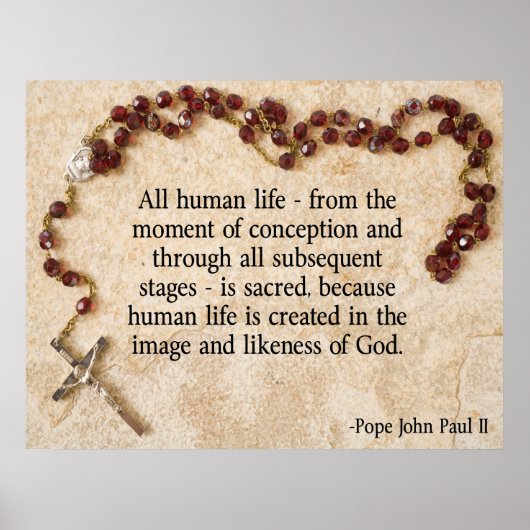 Papst Johannes Paul Pro-Life Poster (Vorne)