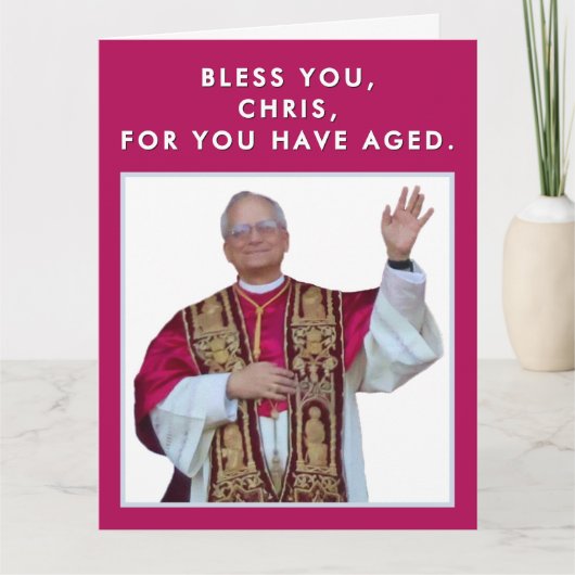 Papst Leo Geburtstag Karte (Vorderseite)