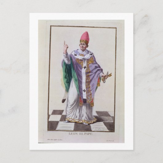 Papst Leo III (795-816) von "Receuil des Estampes" Postkarte (Vorderseite)