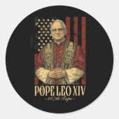 Papst Leo und Amerika - Papst Leo Xiv Runder Aufkleber (Vorderseite)