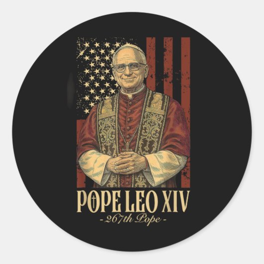 Papst Leo und Amerika - Papst Leo Xiv Runder Aufkleber (Vorderseite)
