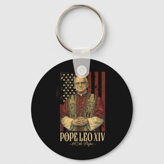 Papst Leo und Amerika - Papst Leo Xiv Schlüsselanhänger (Vorderseite)