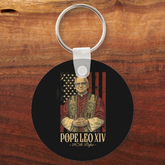 Papst Leo und Amerika - Papst Leo Xiv Schlüsselanhänger (Vorderseite)