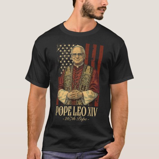 Papst Leo und Amerika - Papst Leo Xiv T-Shirt (Vorderseite)