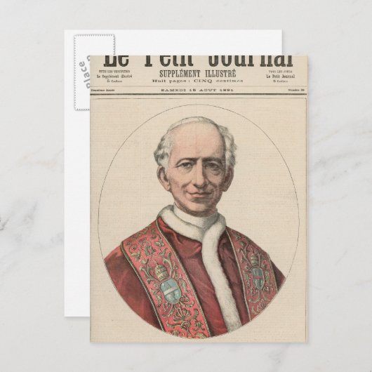 Papst Leo XIII Postkarte (Vorne/Hinten)
