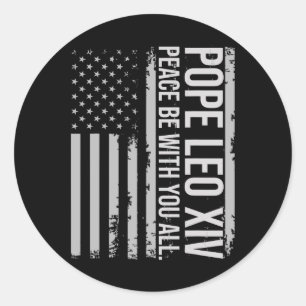 Papst Leo Xiv 14. Erster amerikanischer Papst USA  Runder Aufkleber