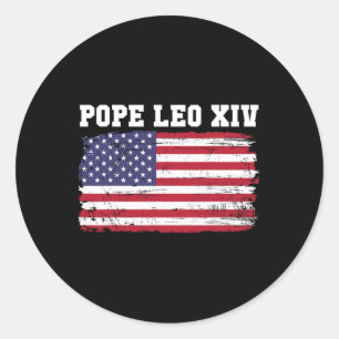 Papst Leo Xiv 14. Erster amerikanischer Papst USA  Runder Aufkleber