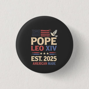 Papst Leo XIV. 2025 4. Juli USA Flag Button
