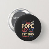Papst Leo XIV. 2025 4. Juli USA Flag Button (Vorne & Hinten)