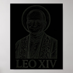 Papst Leo Xiv Christlich _ Holzdruck Rom & Vat Poster
