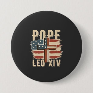 Papst Leo XIV Christliche Kirche Da Papst USA-Flag Button