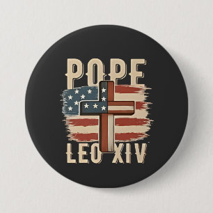 Papst Leo XIV Christliche Kirche Da Papst USA-Flag Button