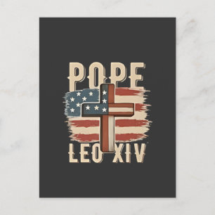Papst Leo XIV Christliche Kirche Da Papst USA-Flag Feiertagspostkarte