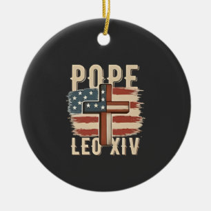 Papst Leo XIV Christliche Kirche Da Papst USA-Flag Keramik Ornament