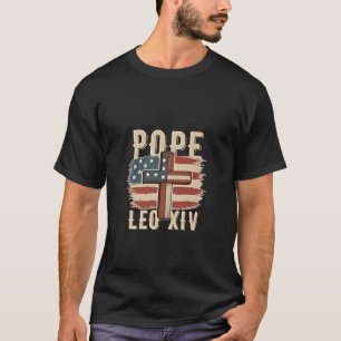 Papst Leo XIV Christliche Kirche Da Papst USA-Flag T-Shirt