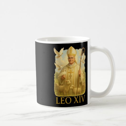 Papst Leo Xiv Doves - Christlich katholischer Glau Kaffeetasse (Rechts)