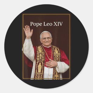 Papst Leo Xiv - Gott segne Papst Leo Xiv Shirt Runder Aufkleber