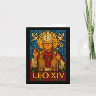 Papst Leo Xiv - Göttliche Mosaik Art Christlich Ca Karte