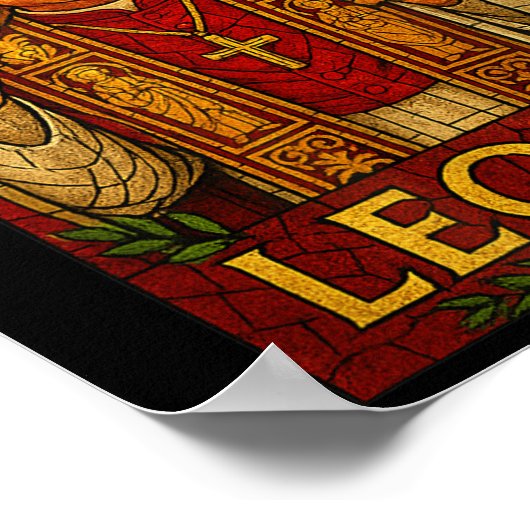 Papst Leo Xiv - Göttliche Mosaik Art Christlich Ca Poster (Ecke)
