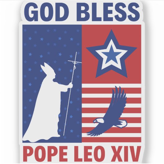 Papst Leo XIV. Historischer Erster amerikanischer Aufkleber (Vorderseite)