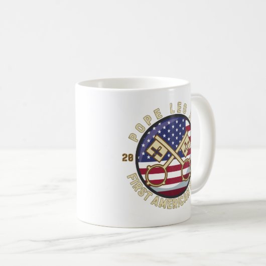 Papst Leo XIV. Historischer Erster amerikanischer Kaffeetasse (VorderseiteRechts)