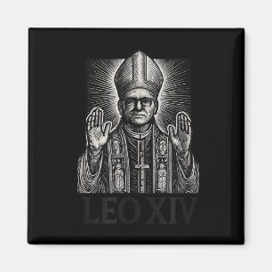 Papst Leo Xiv Holzschnitt Radierung Römisch Kathol Magnet