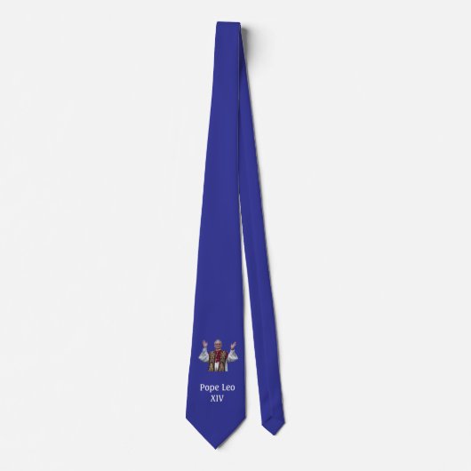 Papst Leo XIV Necktie Krawatte Blau/Weiß Katholisc (Vorderseite)