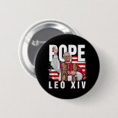 Papst Leo Xiv New Pope First American Pope Flag Pr Button (Vorne & Hinten)