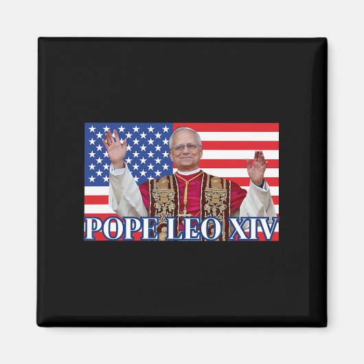 Papst Leo Xiv New Pope First American Pope Flag Pr Magnet (Vorne)
