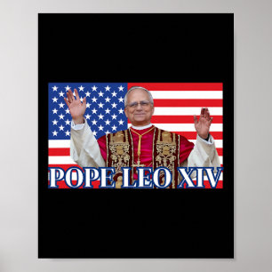 Papst Leo Xiv New Pope First American Pope Flag Pr Poster