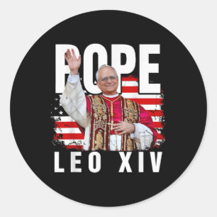 Papst Leo Xiv New Pope First American Pope Flag Pr Runder Aufkleber