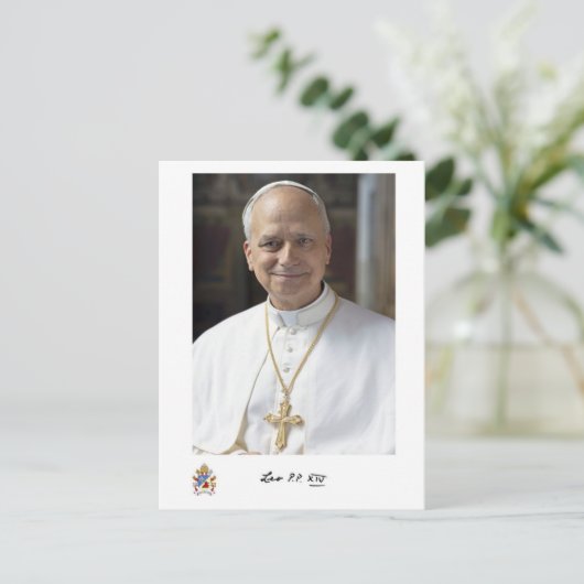 Papst Leo XIV Postkarte (Stehend Vorderseite)