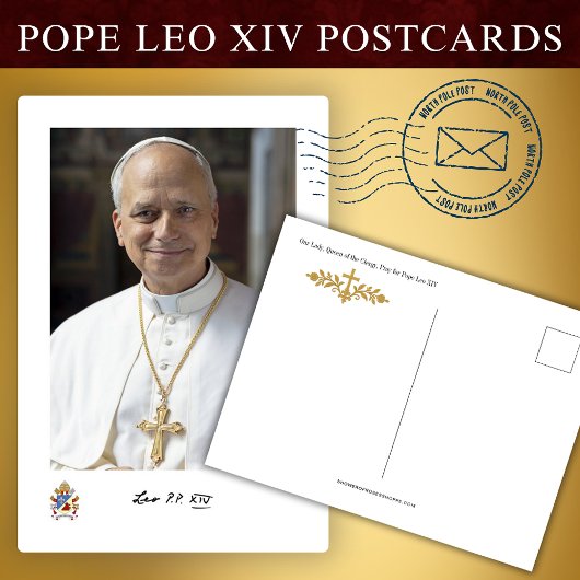 Papst Leo XIV Postkarte