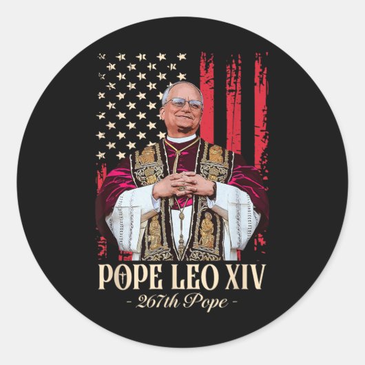 Papst Leo Xiv Shirt Kardinal Robert Prevost Amerik Runder Aufkleber (Vorderseite)