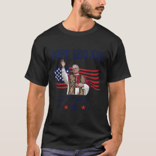 Papst Leo Xiv USA-Flagge 267. Papst Leo Xiv Lustig T-Shirt