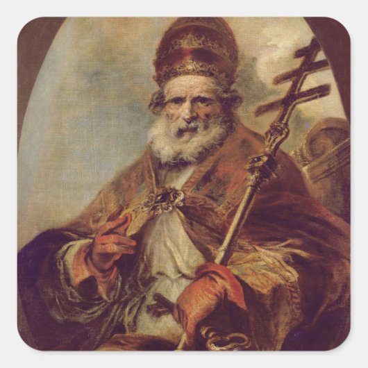 Papst Löwe I Quadratischer Aufkleber (Vorderseite)
