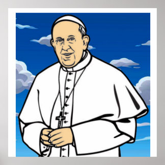 Papst mit blauem Himmel Poster