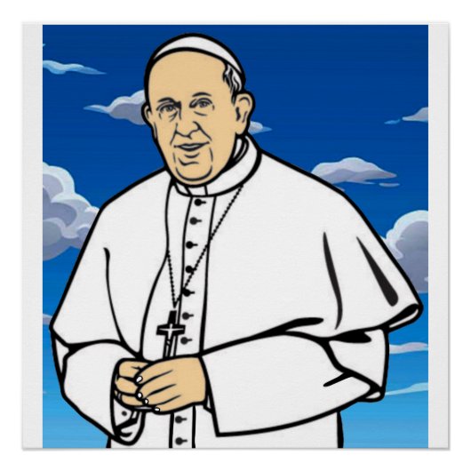 Papst mit blauem Himmel Poster (Vorderseite)