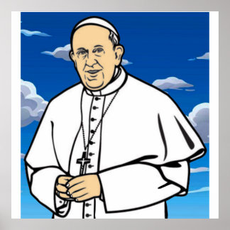 Papst mit blauem Himmel Poster