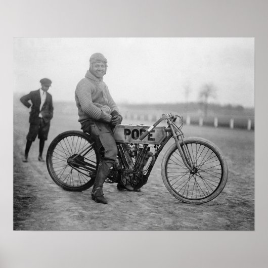 Papst Motorrad Racer, 1915. Vintages Foto Poster (Vorne)