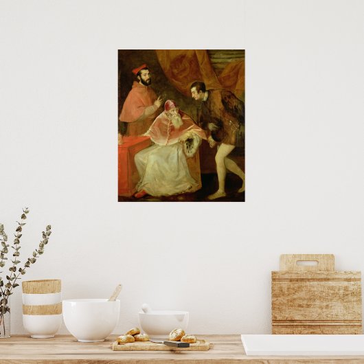 Papst Paul III. und seine Nephews, 1545 Poster (Küche)