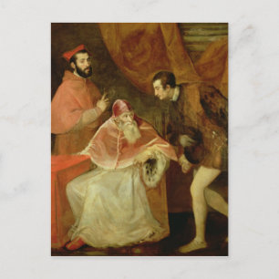 Papst Paul III. und seine Nephews, 1545 Postkarte
