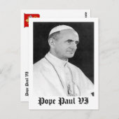 Papst Paul VI Postkarte (Vorne/Hinten)