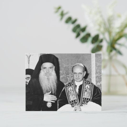 Papst Paul VI. und Patriarch Athenagoras Postkarte (Stehend Vorderseite)