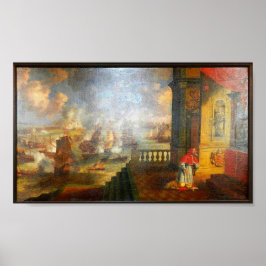 Papst Pius V beten während der Schlacht von Lepant Poster