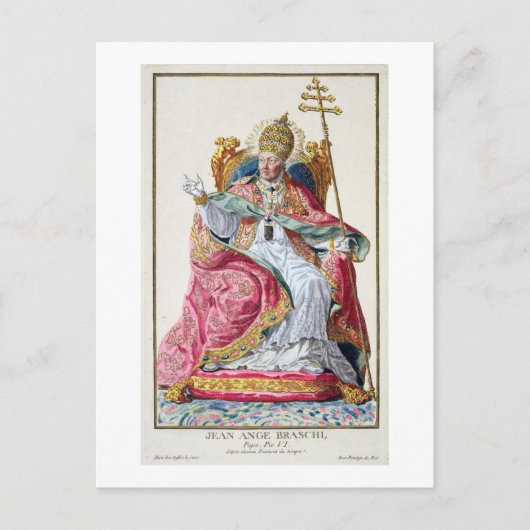 Papst Pius VI (1717-1999) von "Receuil des Estampe Postkarte (Vorderseite)